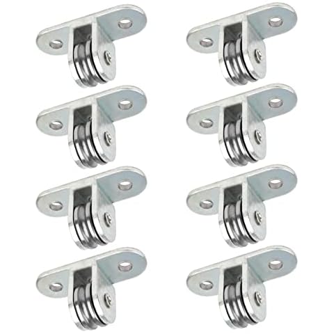 TSSS 8 PCS Pulley Block Carbon Steel U Pulley Roller Duplex Bearing Silent Detachable, Heavy Duty Load 60KG, Wheel Diameter 3/4"(20mm) for Material Handling and Moving Cover