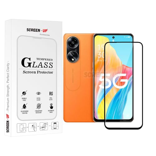 Image of ScreenUp Tempered Glass For Oppo A1 - Ultra Clear, 9H Scratch Resistant, Full Coverage, Easy Install Screen Protector