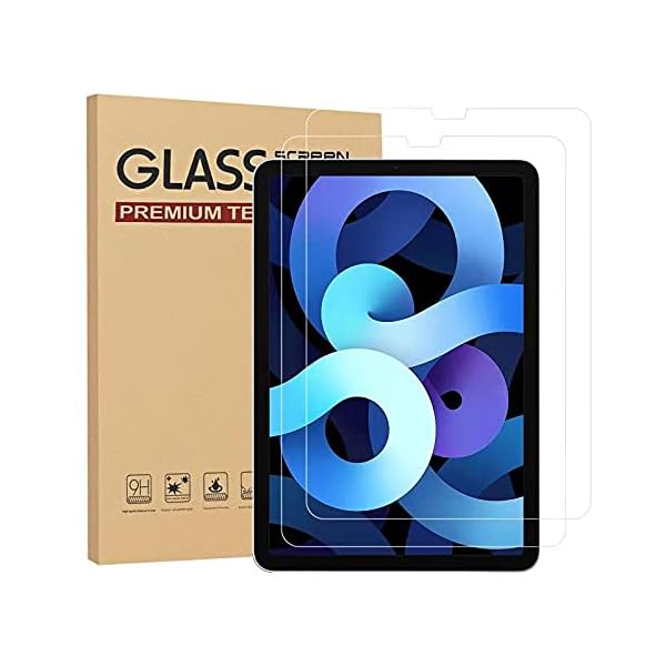 2 Stück Schutzfolie Kompatibel mit iPad Air 4 10,9 Zoll 2020 und iPad Pro 11 Zoll 2021/2020/2018, 9H,Anti-Kratzen…