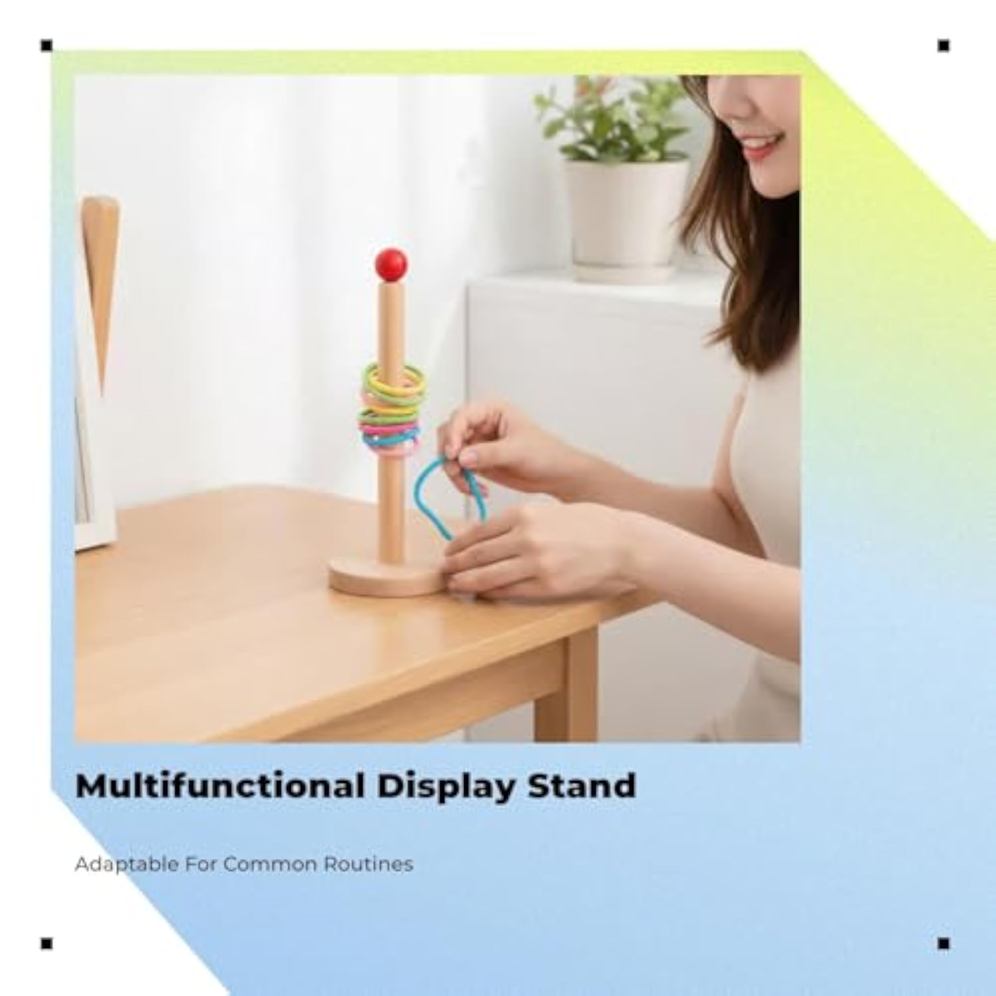 Wooden Scrunchie Organizer Headband Holder, Large Capacity