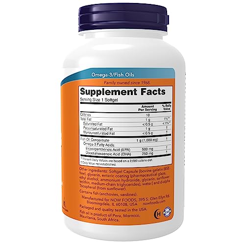 NOW Supplements, Ultra Omega-3 Molecularly Distilled and Enteric Coated, 180 Softgels - Image 3