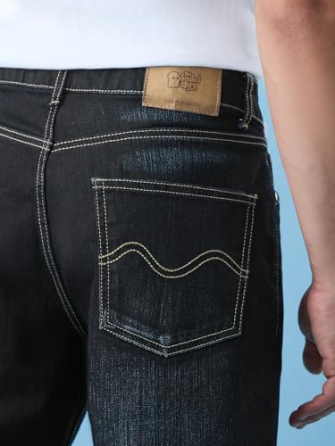 Image of The Souled Store Straight-Fit Denim: Men and Boys Cotton Blend Straight Fit Cargo Pockets Lightweight Everyday All-Season Denim Jeans