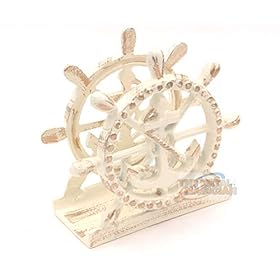 Nautical Ship?s Anchor/Coastal/Lunch Napkin Holder Off-White By The Metal Magician 41a1zaXcTtL. SS280
