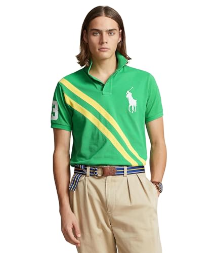 POLO RALPH LAUREN Men's Custom Slim Fit Big Pony Mesh Polo Shirt