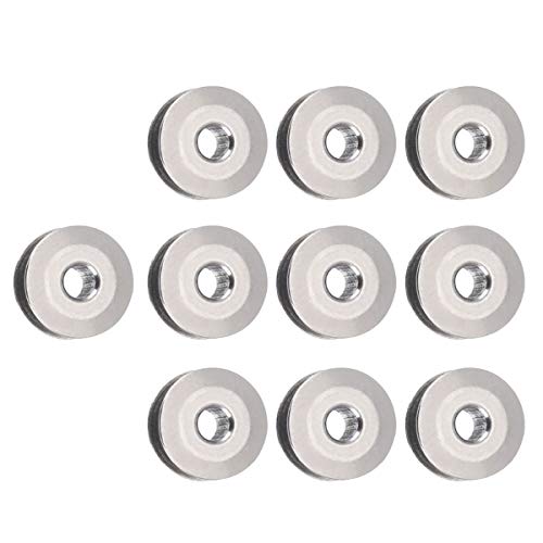 ECYC Sewing Machine Bobbins 10 Pcs Aluminum Bobbins for Singer Brother Sewing Machine, 21mm