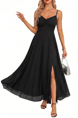 Talisea Black Maxi Dresses Women Formal Summer Spaghetti Strap Wedding