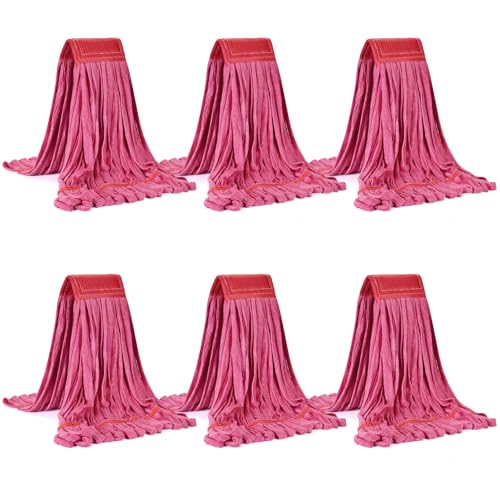 Image of Matthew Cleaning Large Microfiber Tube Mop Heavy Duty Mop Head Replacement,Excellent Absorbency,Premium launderability,Reusable,Loop end for Home,Commercial and Industrial Use-Red 3Pack