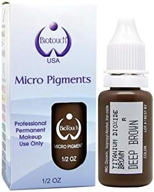 Biotouch Micropigment Deep Brown Pigment Color Permanent Makeup Microblading Supplies Eyebrow Shading Micropigmentation Cosmetic Tattoo Ink Lip Eyeliner Large Bottle 15ml