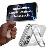 Picture of MAGIC JOHN Magnetic for iPhone 16 Pro Max Case [Full Camera Protection] [180°Foldable Stand] [Never Yellowing] [Camera Control Button] Speaker dust-Proof, Drop Protection，Clear