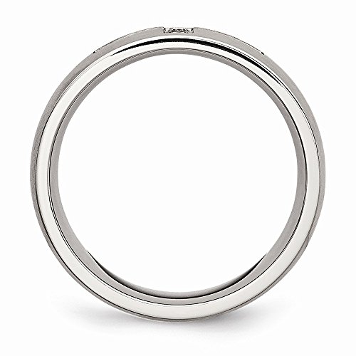 Alternative view of Solid Stainless Steel Men's Brushed CZ Cubic Zirconia Cross Anniversary Ring Band Size 11.5