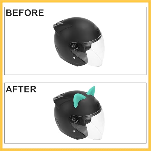 REPAIROCK 1 Set Cat Ears Style Attachments Helmet Devil Horn Decoration Stick with Suction Cup Helmet Cover Sticker for Motorcycle Bicycle Scooter Blue Auto Replacement Parts