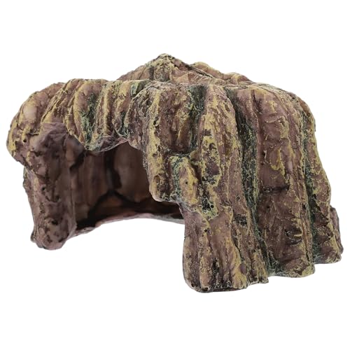 FONDOTIN 水槽用多機能爬虫類日光浴プラットフォーム 天然景観製造 水中景観設置 リアルな洞窟型カメ避難所 爬虫類飼育ケース装飾