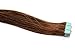 Produktbild Tape In/On 100% Echthaar Remy Hair Extensions Haarverlängerung 2,5g / Tresse (50cm - 10 Tressen - #6 Mittelbraun)