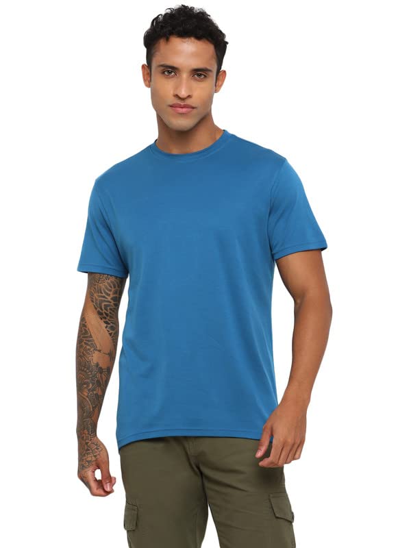 Buy AMERICAN CREW Round Neck Supima Cotton Regular Fit TShirt For Men