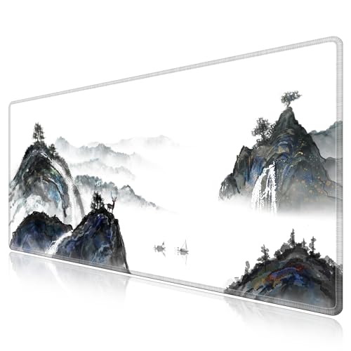 Tapis de souris grand bords cousus LL-COEUR motif paysage XXL