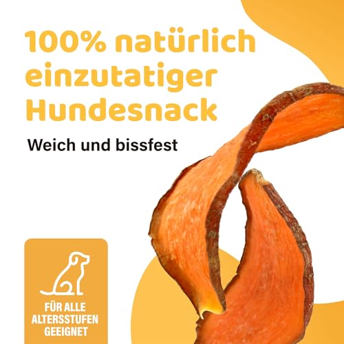 iPaw Süßkartoffel-Kauartikel für Hunde – ein einzutatiger Hundesnack für Vegetarier, 100 % natürlich in Lebensmittelqualität, ideal als Welpen-Kauartikel, Alternative zur Rohhaut, leicht verdaulich