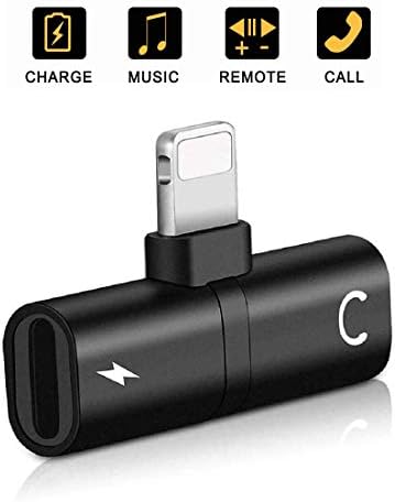 Headphone Adapter for iPhone X Adapter AUX Audio Jack Charge Adapter Car Charger [Audio+Charge+Call+Volume Control ] Dual Earphone Cable Converter Compatible for iPhone X/7 Plus /8/8P Support All iOS