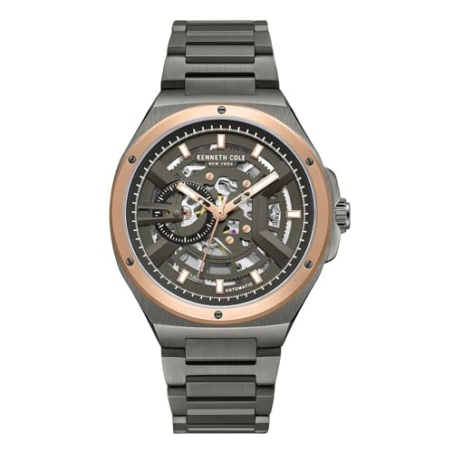Image of Kenneth Cole Automatic Grey Dial Grey Stainless Steel Strap Watch for Men - KCWGY0064401MN