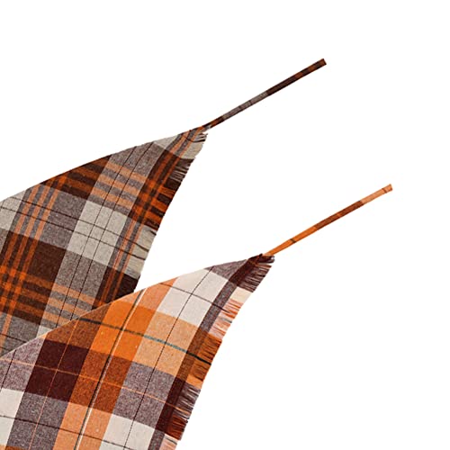 Fall Dog Bandana Autumn Thanksgiving Plaid Reversible Triangle Bibs Scarf Accessories For Dogs Pets #TOP3