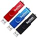 Produktbild SunData 3 Stück 32GB USB-Sticks USB 2.0 Speicherstick Thumb Drives Memory Sticks Rotate Metall (3 Mischfarben: Schwarz, Blau, Rot)