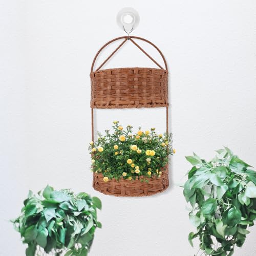 Panier de rangement mural double couche pour organiser facilement la maison