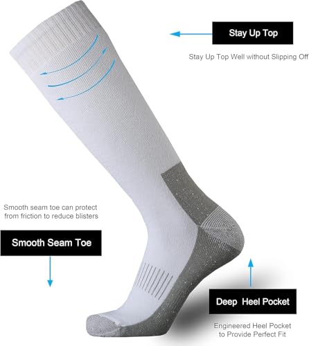 SoxDaddy Men's Cotton Full Cushion Over the Calf Socks Knee High Socks Tube Team Sports Socks for Men 3 Pairs2