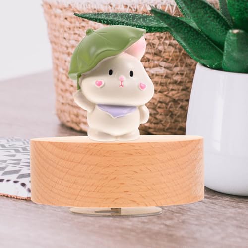 Amosfun 回転可能な 丸型オルゴールベース 木材合金製 滑らかな表面 デスクトップ飾りや オルゴールアクセサリー [4]