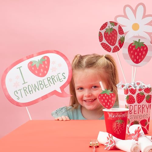 Decoración Pitillos Papel Fresa Berry Sweet Set 24 miniatura 2