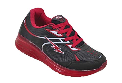 Tênis Rodinhas com Led infantil Masculino Mini pé Preto-Vermelho Cor:Preto-Vermelho;Tamanho:30