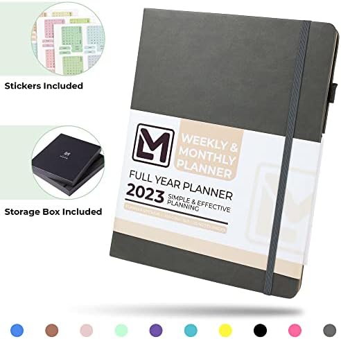Little More Dated Monthly & Weekly Planner 2023  January to December  Premium Organizer Notebook & Productivity Journal  Includes Productivity & Calendar Stickers in Gift Box  Gray Gold