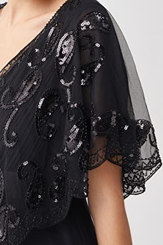 BABEYOND 1920s Shawl Wraps Sequin Beaded Evening Cape Bridal Shawl Bolero Flapper Cover Up3