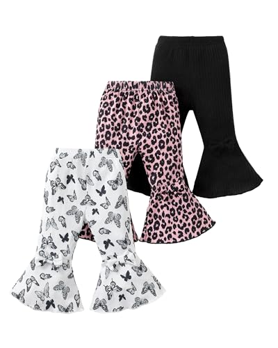 Mioglrie Baby Girl Flare Pants 3-Pack
