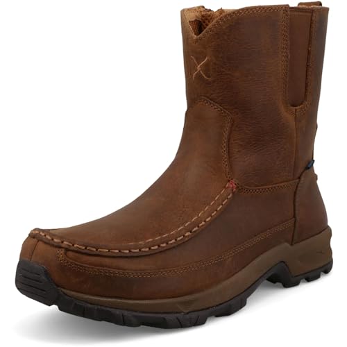 Bottes de western Homme Twisted X Pull-on Hiker 8 pouces en cuir brun
