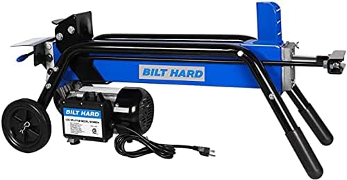 BILT HARD 6 Ton Electric Power Log Splitter, 15Amp Horizontal Wood Splitter with Hydraulic Ram, Two-Hand Controls, 3800
