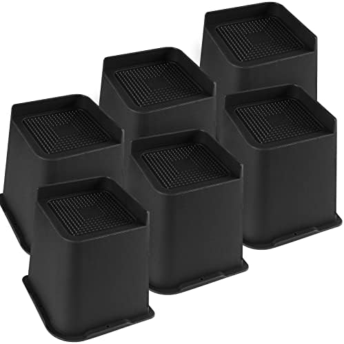 DEDU Bed Risers 6 Inch Heavy Duty 6 Pack, Furniture Risers for Sofas Oversized Supports Up to 6600 Lbs, Upgrade Couch Risers L Shape for Sofas, Couch, Desk or Chair