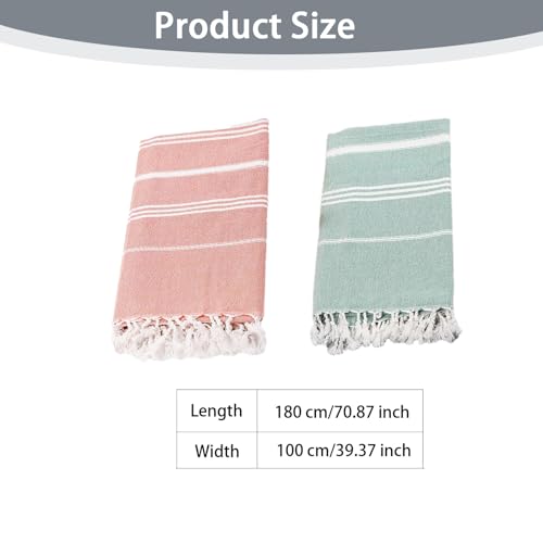 Serviette de plage turque de qualité supérieure avec glands et rayures douces - 4