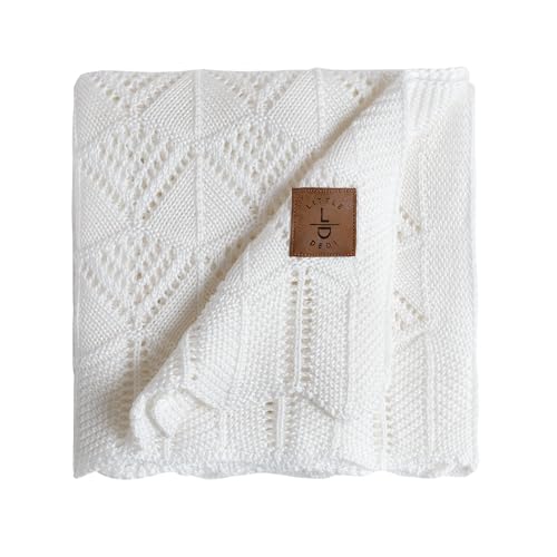 Image of Little Dedi Hypoallergenic Baby Blanket - 30x40 Inches White, Oeko-TEX® Certified, Thermal-Regulating, Neutral Silky Soft Knit for Girls & Boys - Swaddle, Toddler, or Receiving Blanket