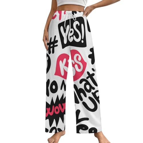 Bas de pyjama femme Baiser D'amour avec poches pour ne plus avoir froid S