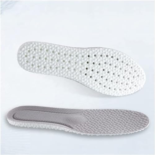 SIRTERIQ Memory Foam Shoe Insole, Shock Absorption Sports Inserts Anti-Slip Cropable Insoles Arch Support Orthotic Insoles Soft Elastic Insoles for Men Women (Gray, 7-10)