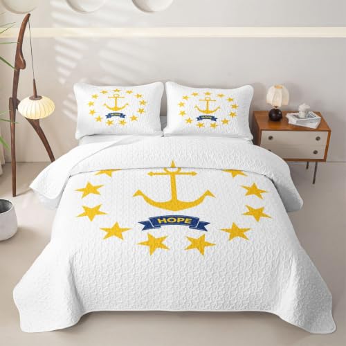 Feelyou Rhode Island State Flag 3 Piece Quilt Set Full