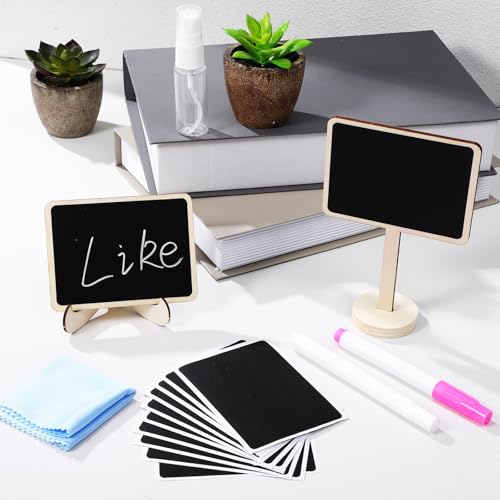 Mini Tableaux Noirs en Bois Effaçables avec Support Stable - 6