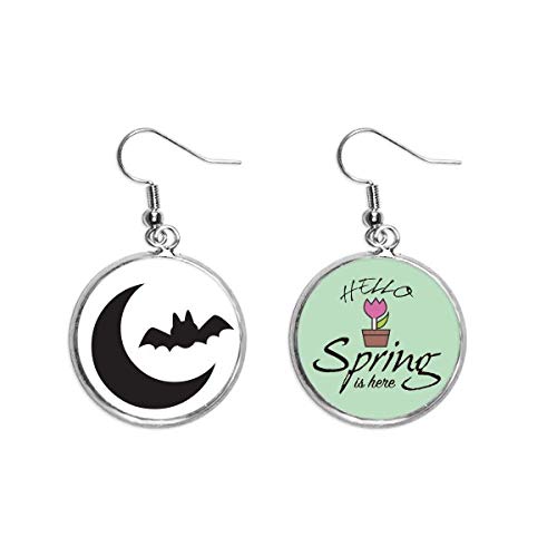 Pendientes de murciélago y luna para Halloween colgantes decorativos de temporada