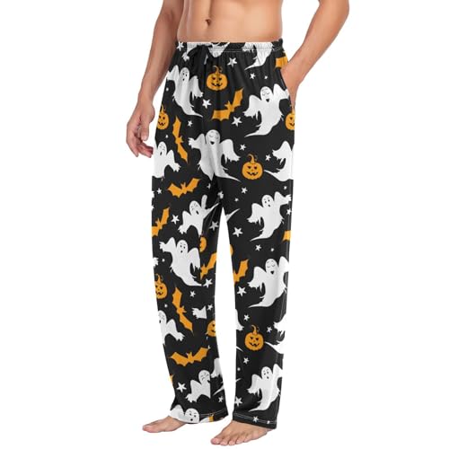 Halloween Ghosts Pumpkins Pajama Pants Lounge Sleepwear PJs Men's Pajama Bottoms Sleep Pants S4