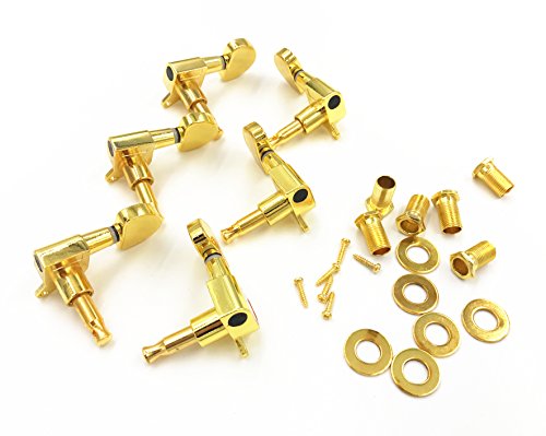 Saliency Gold Guitar Tuning Pegs Machine Head Tuners 3L 3R 6pcs Guitar Parts