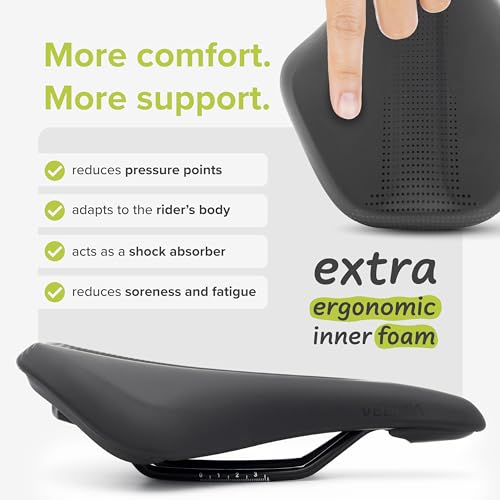 VELMIA Assento de bicicleta 100% à prova d'água com design ergonômico - Assentos de bicicleta para