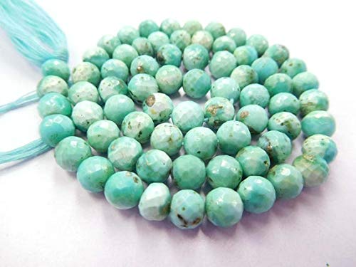 LKBEADS Naturalne Arizona turkusowe fasetowane okrągłe koraliki Wa-3 okrągłe koraliki, koraliki z kamieni szlachetnych, okrągłe koraliki, koraliki do biżuterii 33 cm sznur 5-6 mm