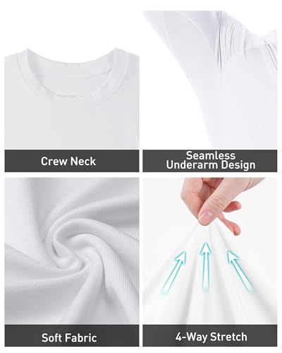 Roadbox Mens Compression Shirt, Cool Dry Long Sleeve Workout Shirts, Running Athletic Football Gym Base Layer Tops UPF 50+3