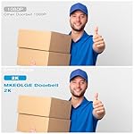 2K HD Doorbell Camera Wireless with Included Ring Chime, Smart Video Doorbell for Home Security, AI Human Detection, Two Way Audio, Cloud Storage, Night Vision, Battery Powered, 2.4G WiFi. - Image 2