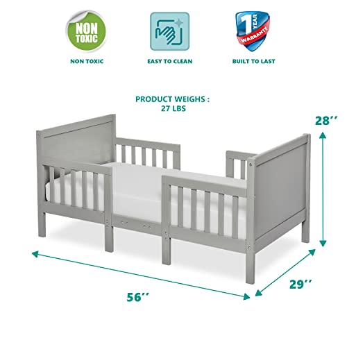 Dream On Me Hudson 3 In 1 Convertible Toddler Bed In Cool Grey, Greenguard Gold Certified, Jpma Certified, Non Toxic Finishes, Made Of Sustainable New Zealand Pinewood #TOP5