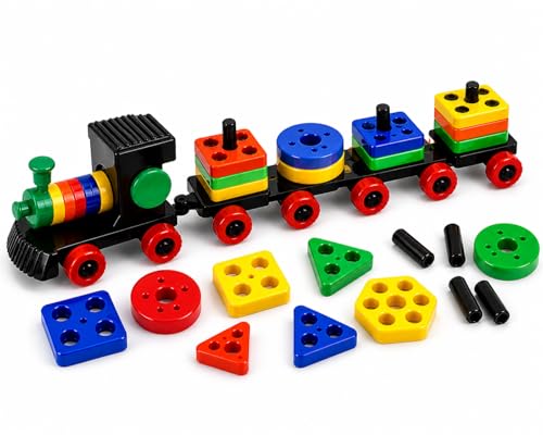 Image of Happy Kids Building Blocks Train Toy Set | DIY Creative Construction with Wheels | Educational | Motor Skills Development | Multicolor Plastic Blocks Set